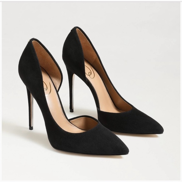 SAM EDELMAN DELORES POINTED
TOE HEEL Black Suede Size 7 New In Box Never Worn